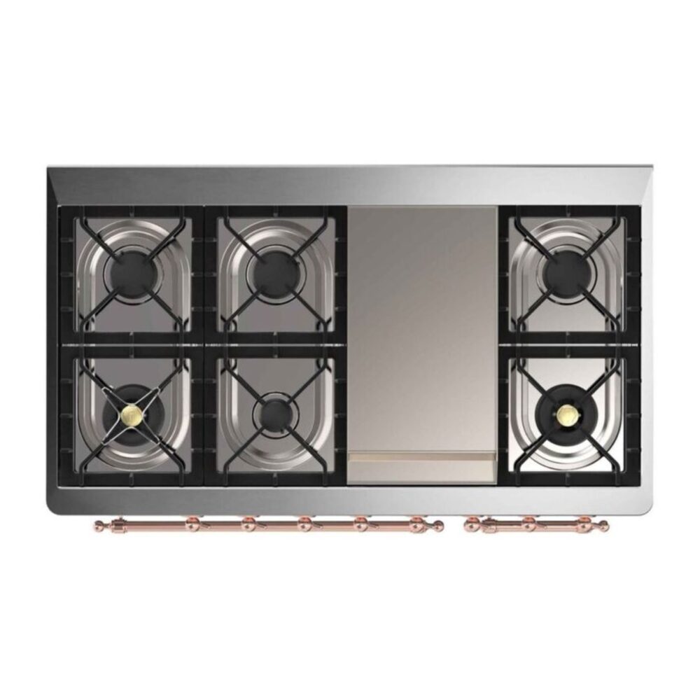 ILVE UM12F Majestic II 48 inch Dual Fuel Range with 8 Burners, Griddle