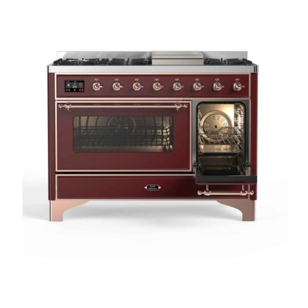 ILVE UM12F Majestic II 48 inch Dual Fuel Range with 8 Burners, Griddle