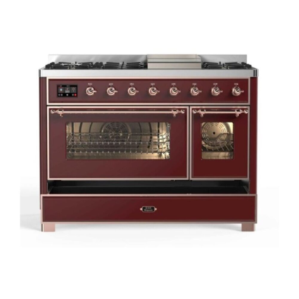 ILVE UM12F Majestic II 48 inch Dual Fuel Range with 8 Burners, Griddle