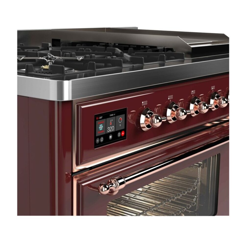 ILVE UM12F Majestic II 48 inch Dual Fuel Range with 8 Burners, Griddle