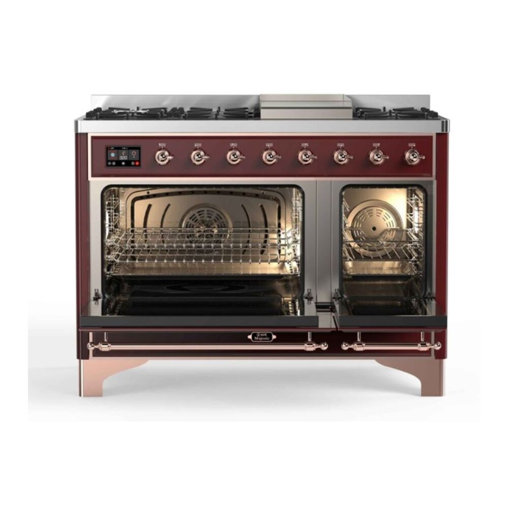 ILVE_UM12FDNS3BUPLP_Majestic_II_48"_Dual_Fuel_Range_Top_Angle