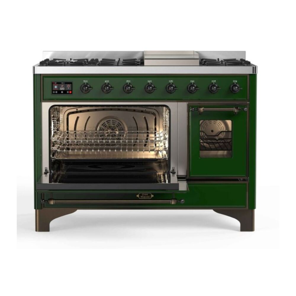 ILVE UM12F Majestic II 48 inch Dual Fuel Range with 8 Burners, Griddle