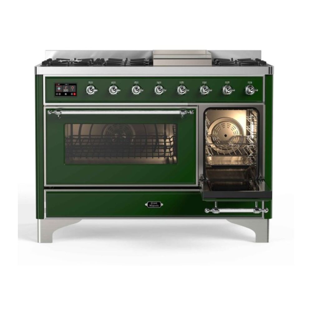 ILVE UM12F Majestic II 48 inch Dual Fuel Range with 8 Burners, Griddle