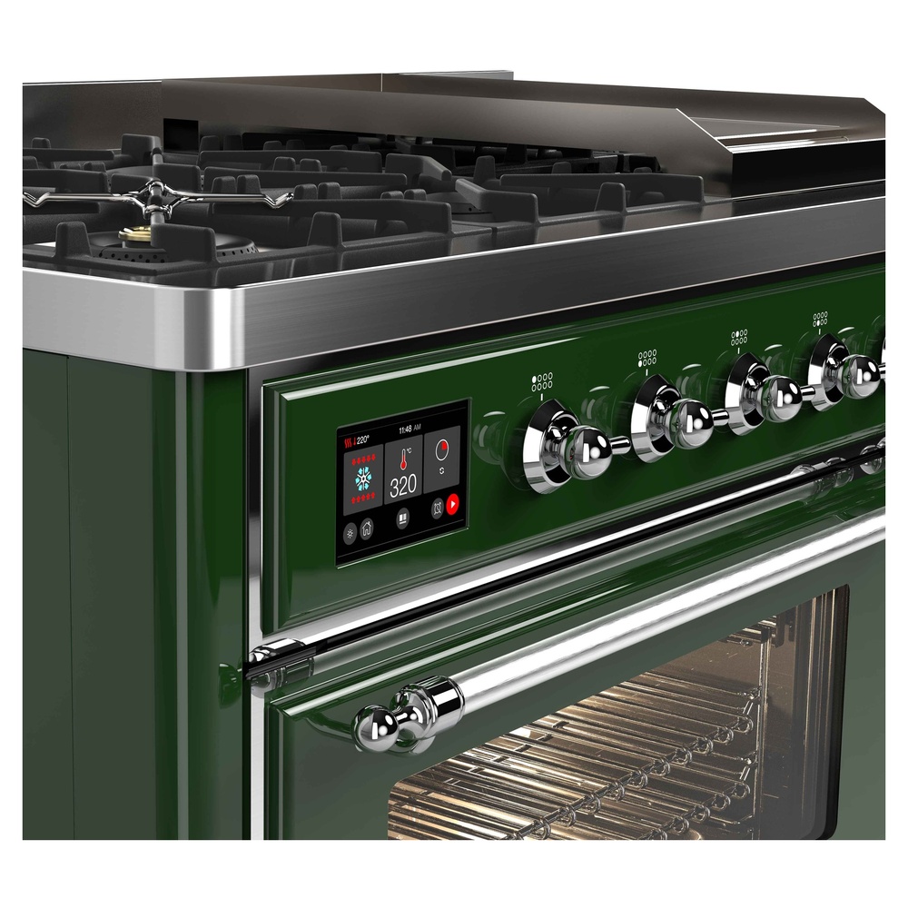 ILVE UM12F Majestic II 48 inch Dual Fuel Range with 8 Burners, Griddle