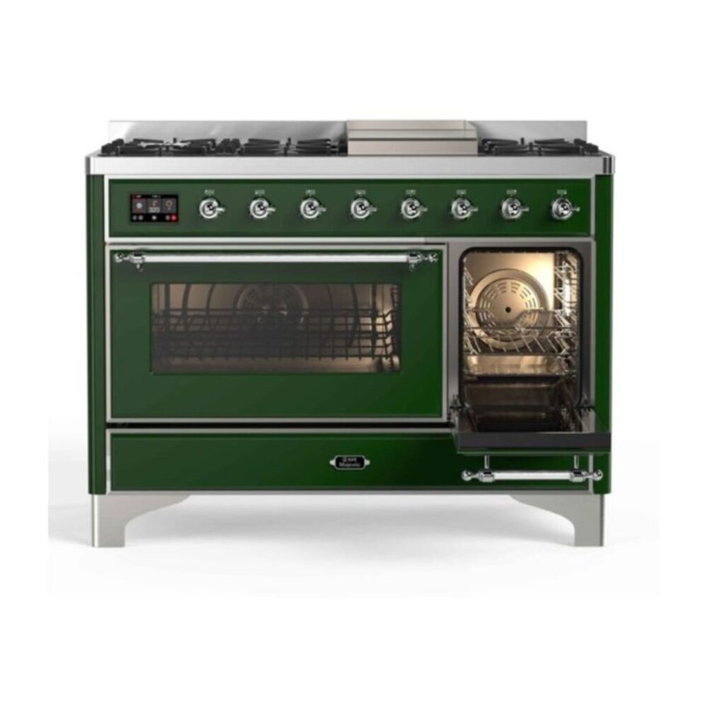 ILVE UM12F Majestic II 48 inch Dual Fuel Range with 8 Burners, Griddle