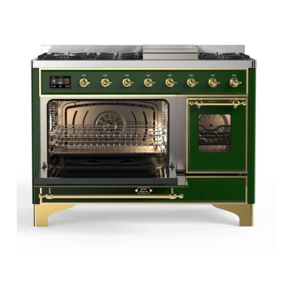 ILVE UM12F Majestic II 48 inch Dual Fuel Range with 8 Burners, Griddle