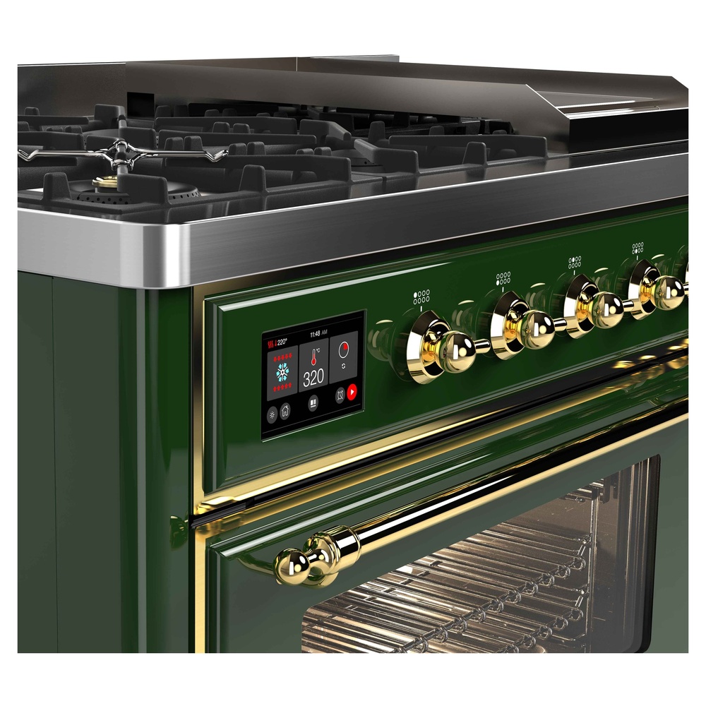 ILVE UM12F Majestic II 48 inch Dual Fuel Range with 8 Burners, Griddle