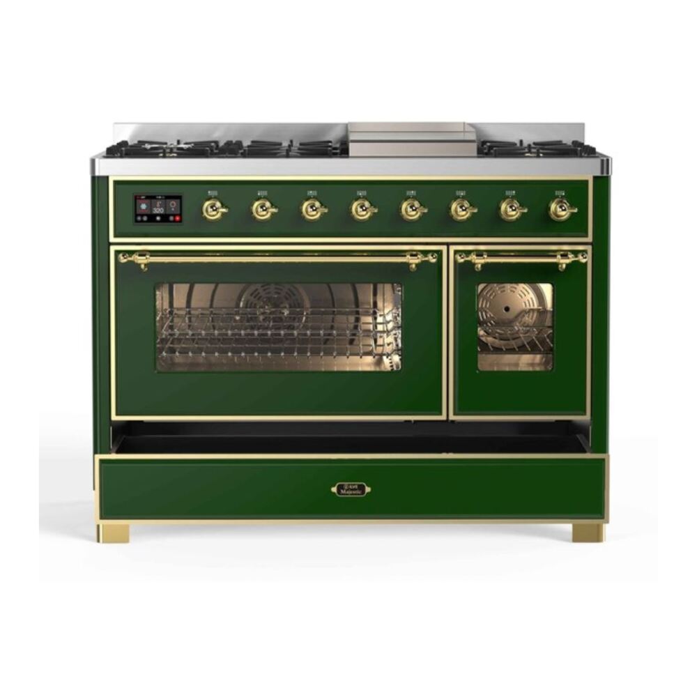 ILVE UM12F Majestic II 48 inch Dual Fuel Range with 8 Burners, Griddle
