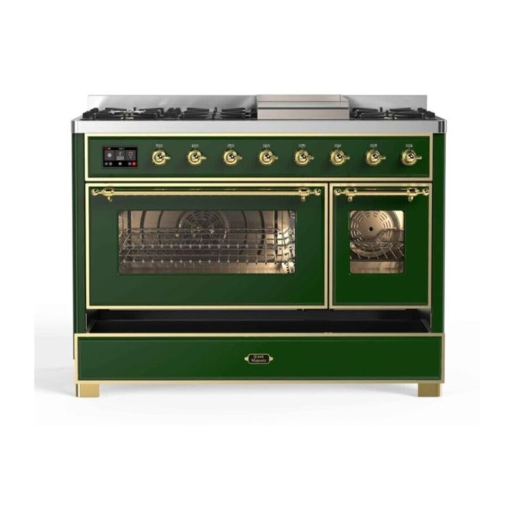 ILVE UM12F Majestic II 48 inch Dual Fuel Range with 8 Burners, Griddle