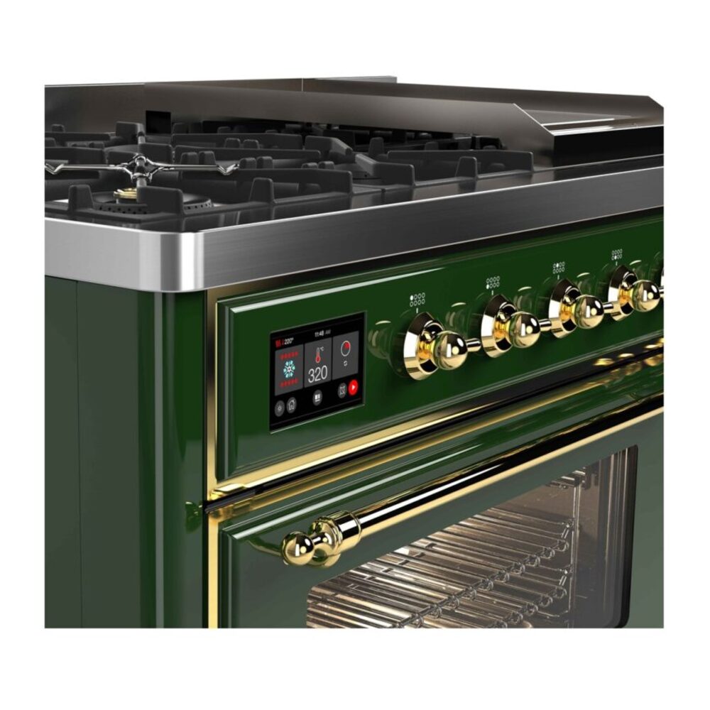 ILVE UM12F Majestic II 48 inch Dual Fuel Range with 8 Burners, Griddle
