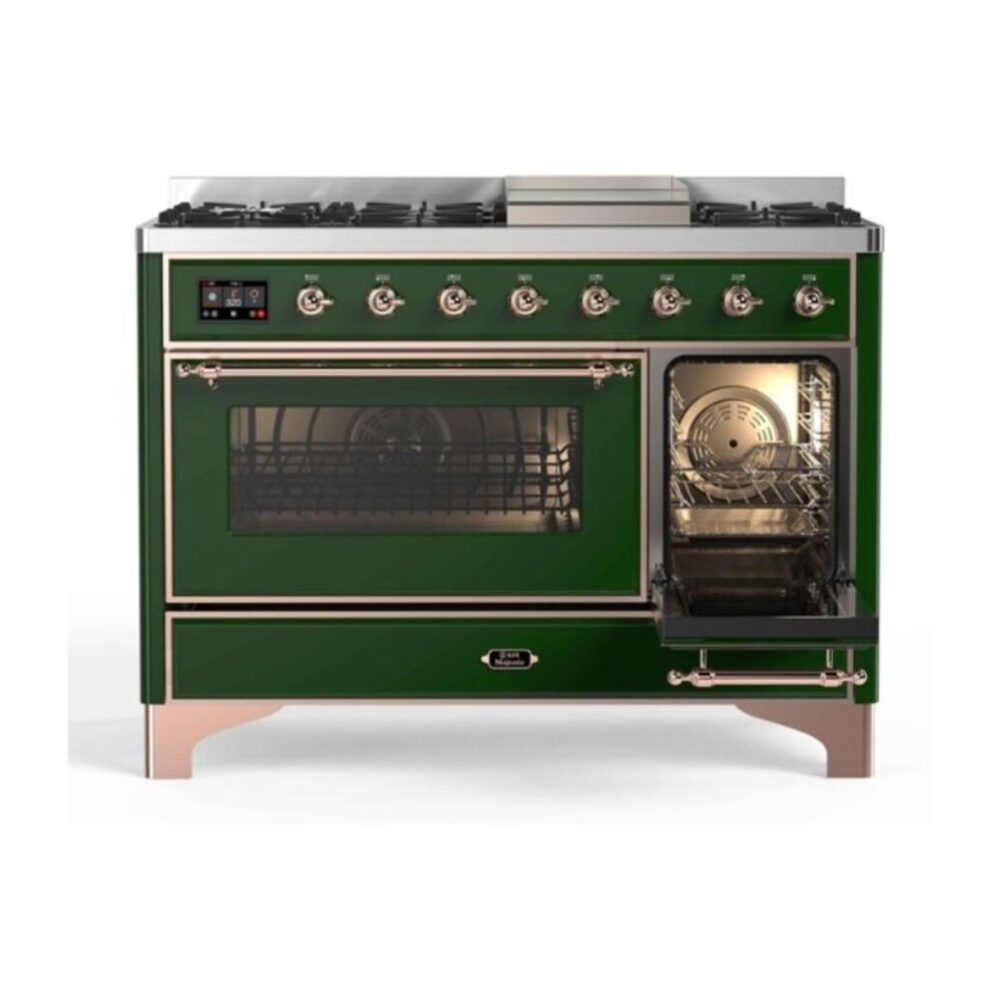 ILVE UM12F Majestic II 48 inch Dual Fuel Range with 8 Burners, Griddle