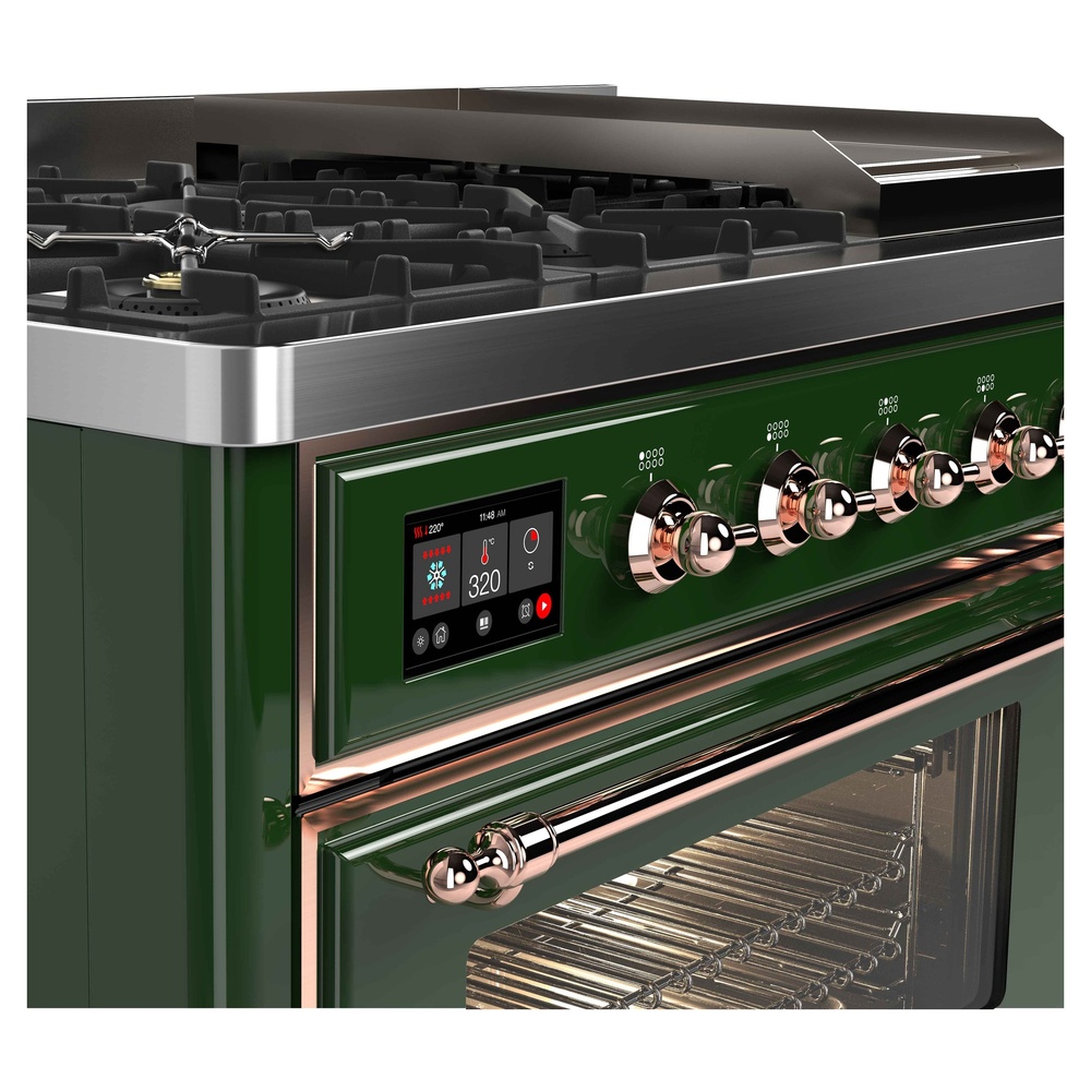 ILVE UM12F Majestic II 48 inch Dual Fuel Range with 8 Burners, Griddle