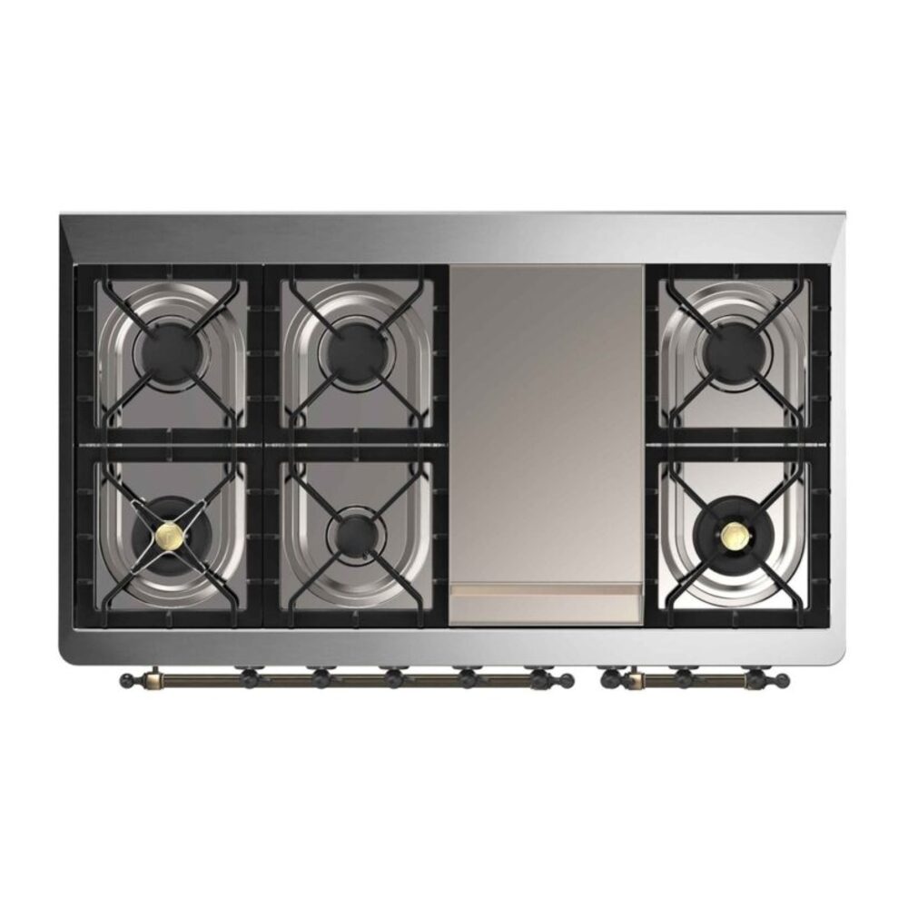 ILVE UM12F Majestic II 48 inch Dual Fuel Range with 8 Burners, Griddle
