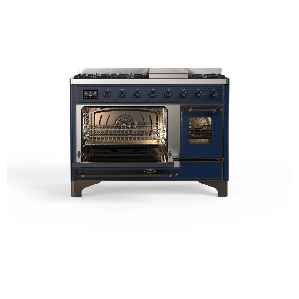 ILVE UM12F Majestic II 48 inch Dual Fuel Range with 8 Burners, Griddle