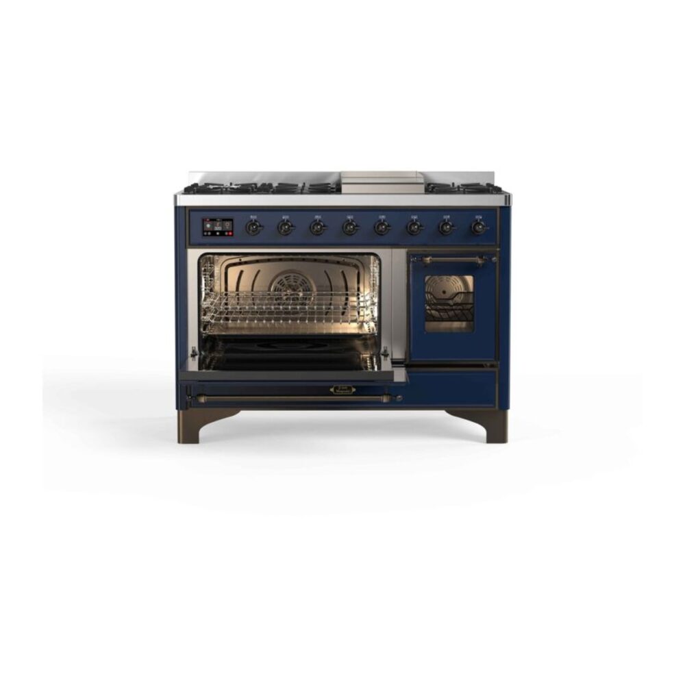 ILVE UM12F Majestic II 48 inch Dual Fuel Range with 8 Burners, Griddle
