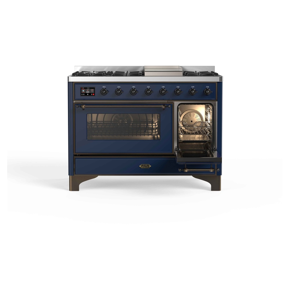 ILVE UM12F Majestic II 48 inch Dual Fuel Range with 8 Burners, Griddle
