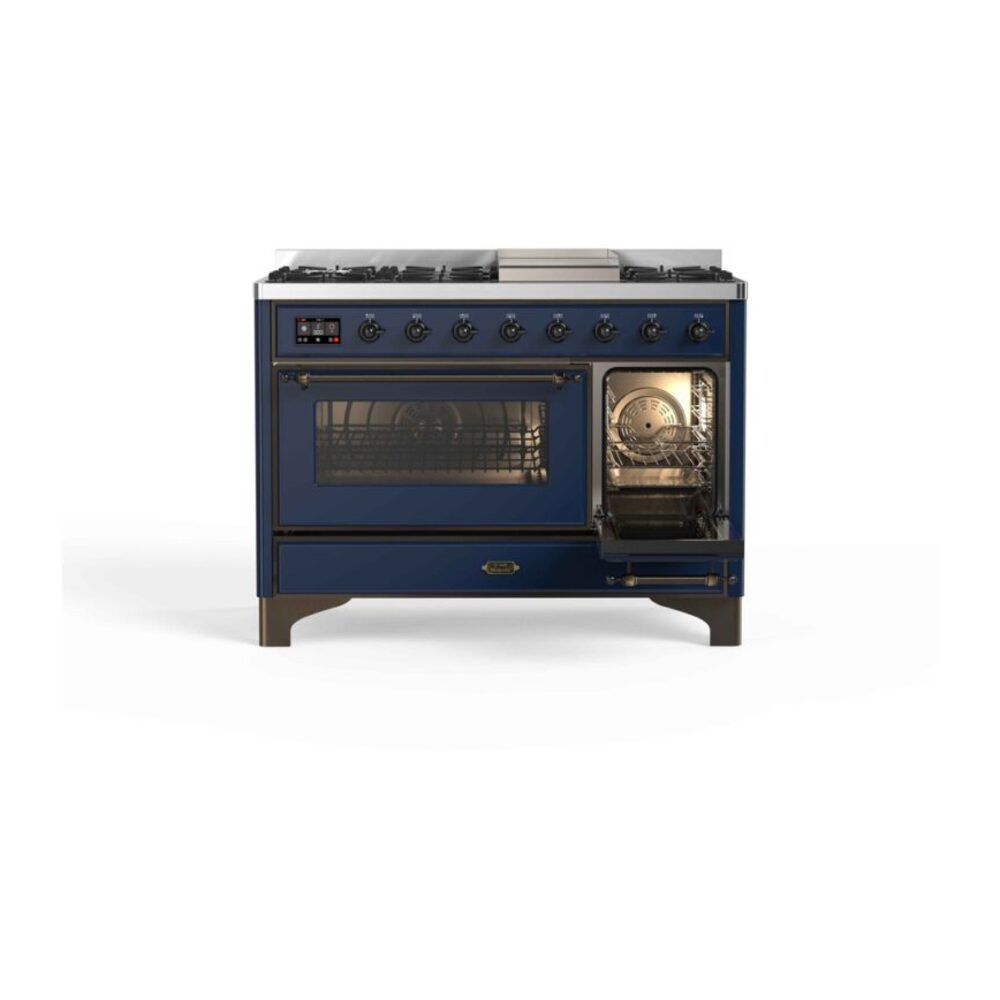 ILVE UM12F Majestic II 48 inch Dual Fuel Range with 8 Burners, Griddle