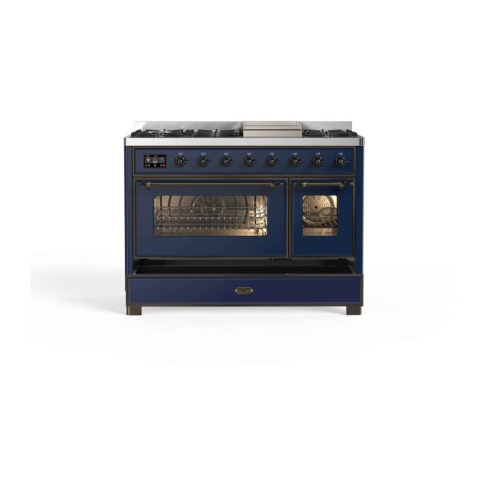 ILVE UM12F Majestic II 48 inch Dual Fuel Range with 8 Burners, Griddle