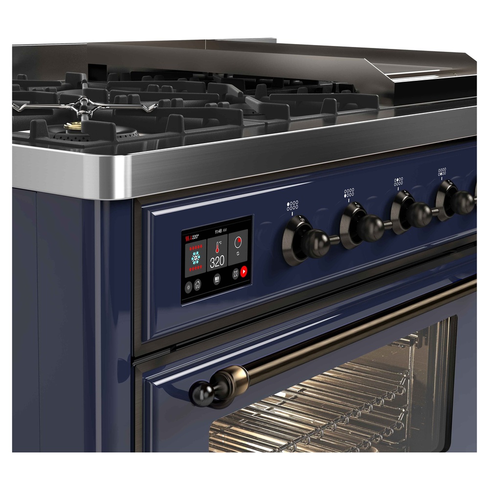 ILVE UM12F Majestic II 48 inch Dual Fuel Range with 8 Burners, Griddle