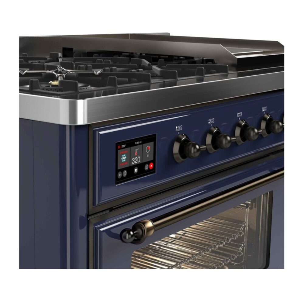 ILVE UM12F Majestic II 48 inch Dual Fuel Range with 8 Burners, Griddle
