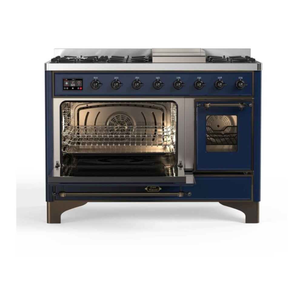 ILVE UM12F Majestic II 48 inch Dual Fuel Range with 8 Burners, Griddle