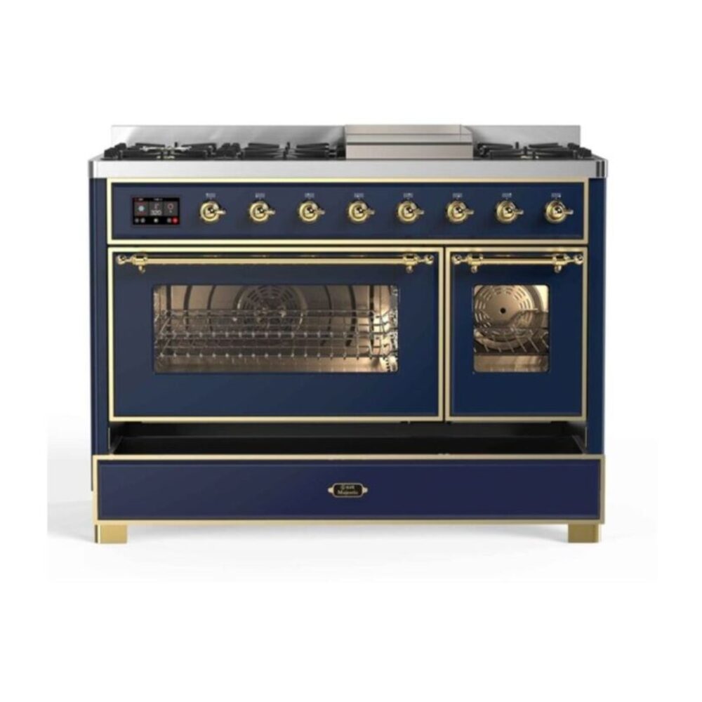 ILVE UM12F Majestic II 48 inch Dual Fuel Range with 8 Burners, Griddle