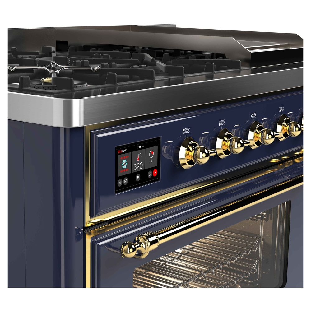 ILVE UM12F Majestic II 48 inch Dual Fuel Range with 8 Burners, Griddle