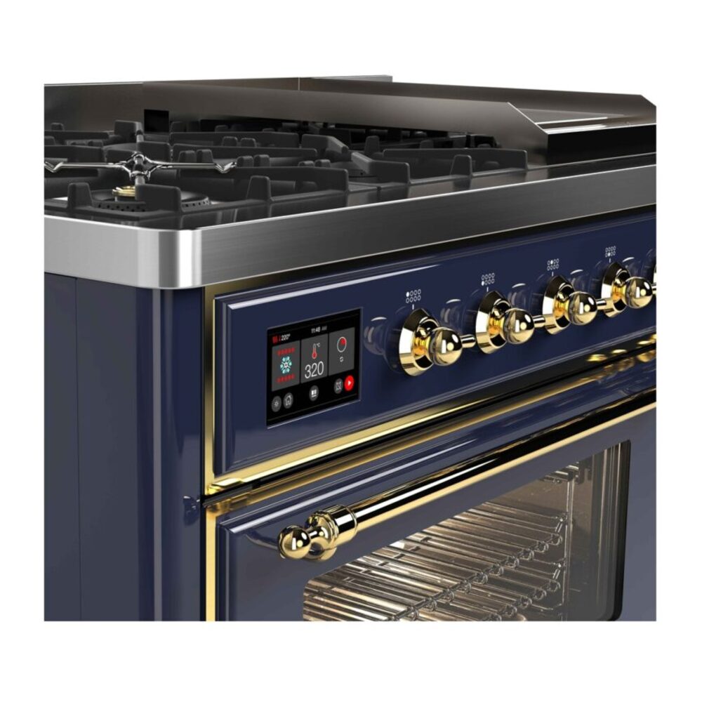 ILVE UM12F Majestic II 48 inch Dual Fuel Range with 8 Burners, Griddle