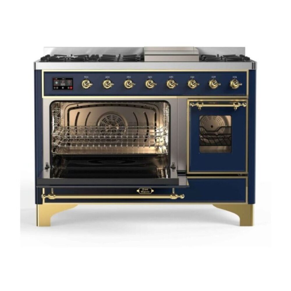 ILVE UM12FDNS3MBG Majestic II 48 inch Dual Fuel Range with 8 Black