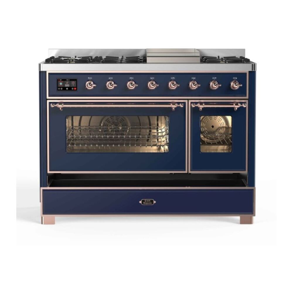ILVE UM12F Majestic II 48 inch Dual Fuel Range with 8 Burners, Griddle