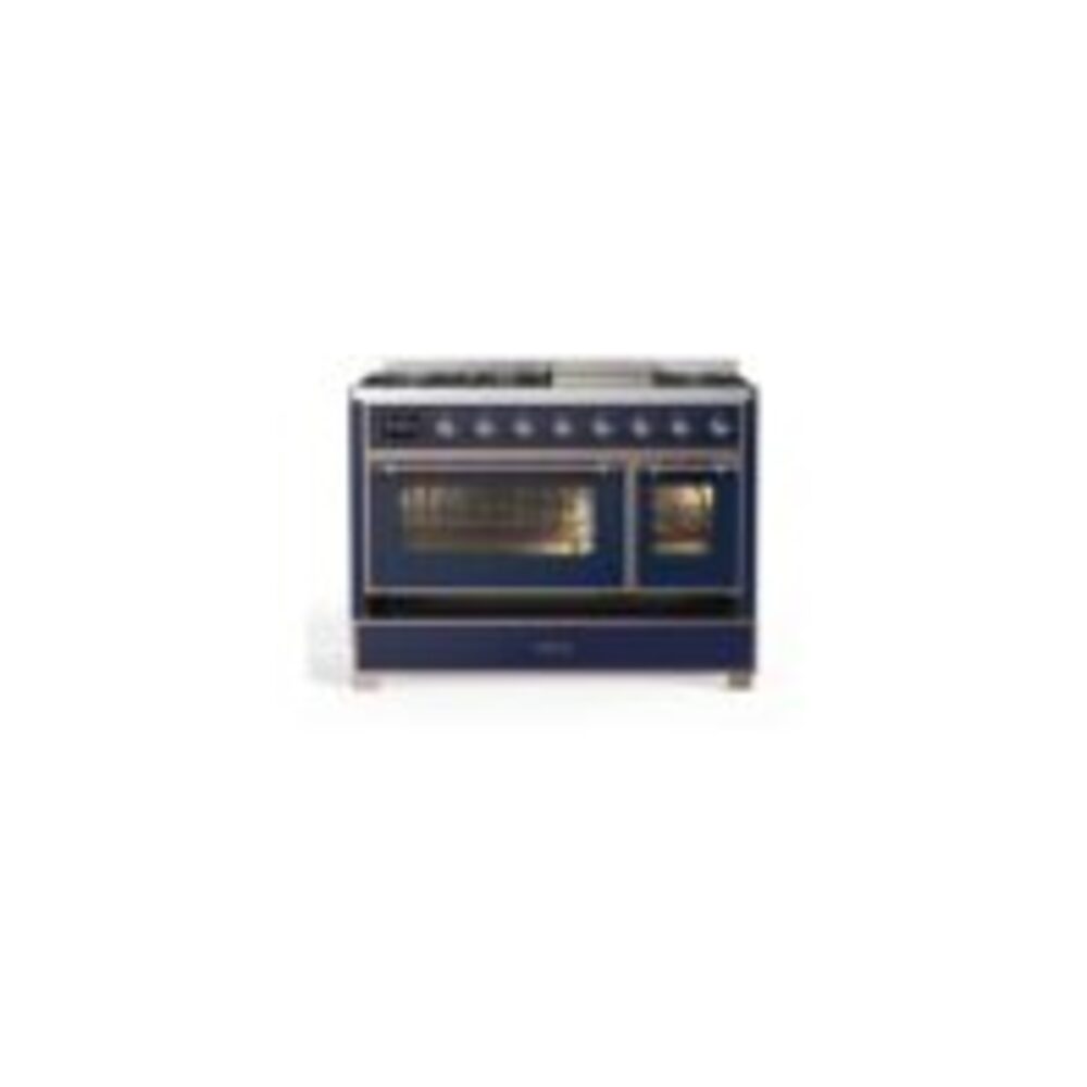 ILVE UM12F Majestic II 48 inch Dual Fuel Range with 8 Burners, Griddle