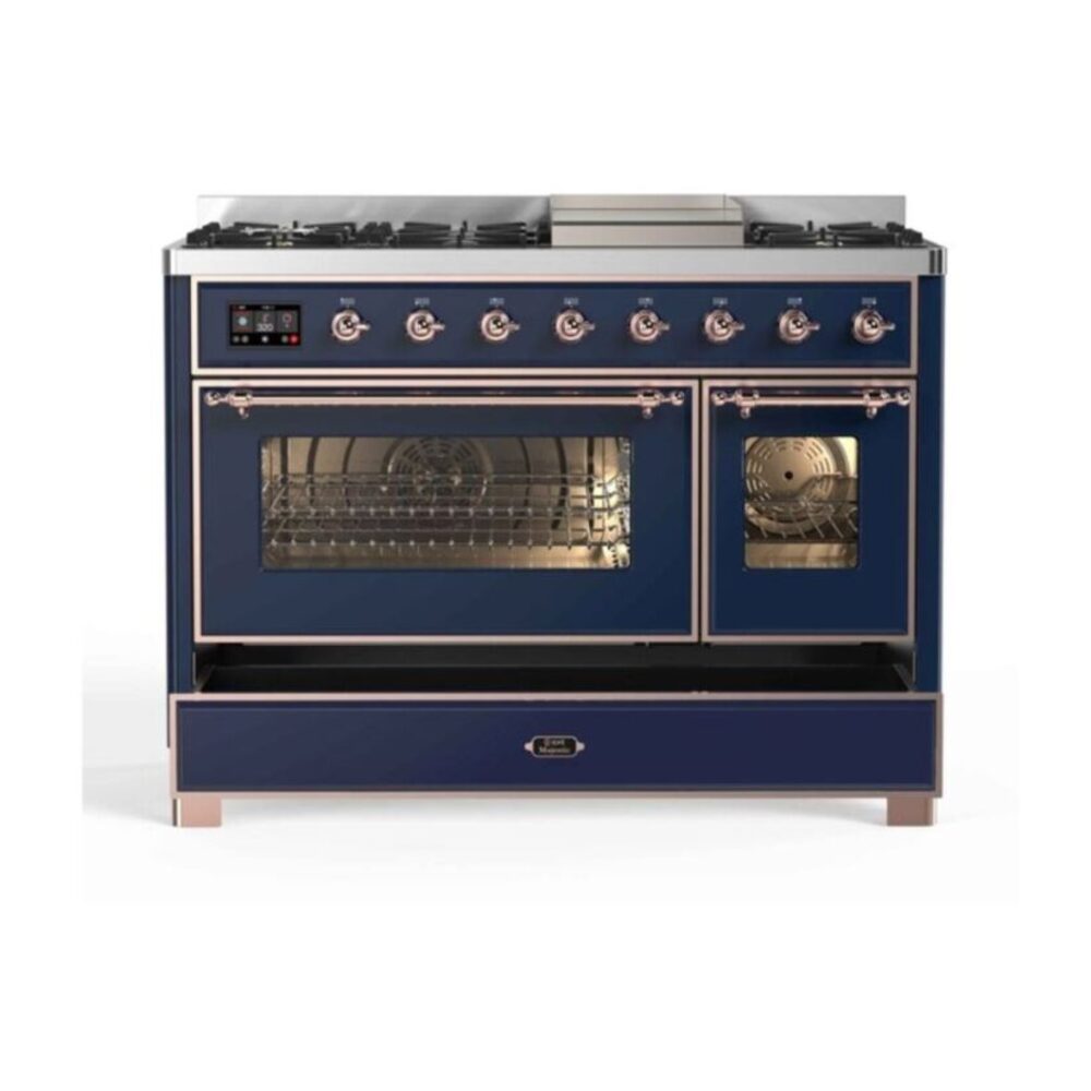 ILVE UM12F Majestic II 48 inch Dual Fuel Range with 8 Burners, Griddle