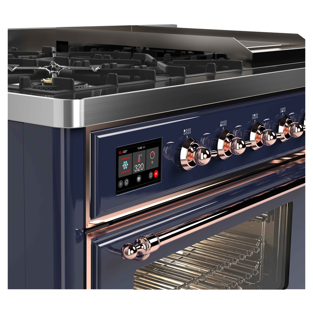 ILVE UM12F Majestic II 48 inch Dual Fuel Range with 8 Burners, Griddle