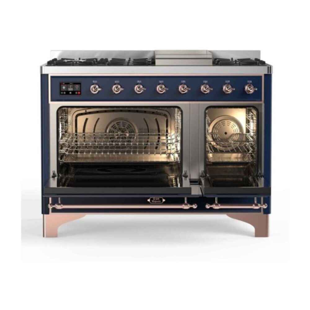 ILVE_UM12FDNS3MBP_Majestic_II_48"_Dual_Fuel_Range_Top_Angle