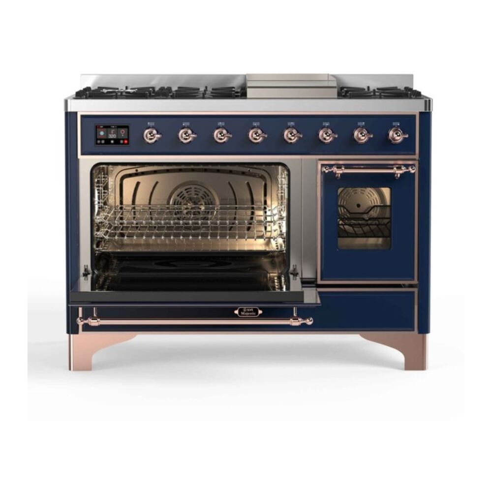 ILVE UM12F Majestic II 48 inch Dual Fuel Range with 8 Burners, Griddle