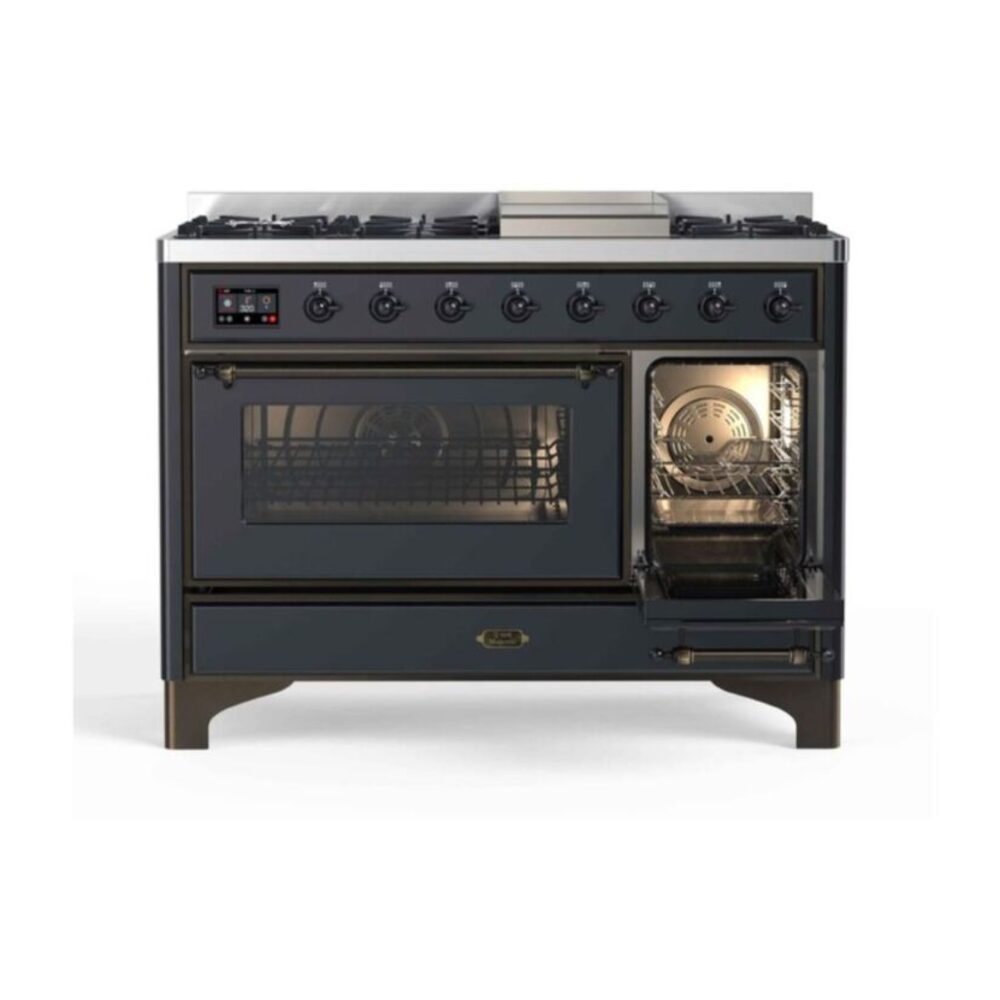 ILVE UM12F Majestic II 48 inch Dual Fuel Range with 8 Burners, Griddle