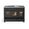 ILVE UM12F Majestic II 48 inch Dual Fuel Range with 8 Burners, Griddle