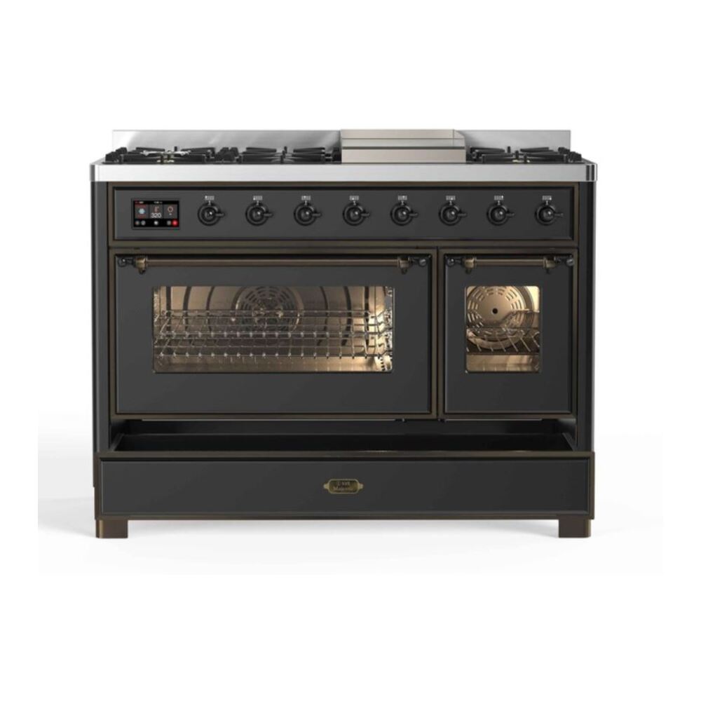 ILVE UM12F Majestic II 48 inch Dual Fuel Range with 8 Burners, Griddle