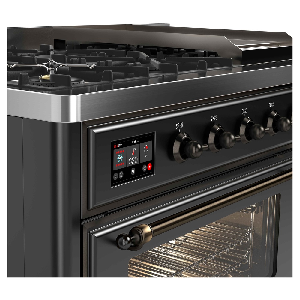 ILVE UM12F Majestic II 48 inch Dual Fuel Range with 8 Burners, Griddle