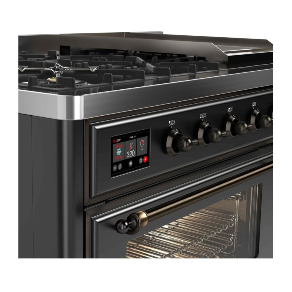ILVE UM12F Majestic II 48 inch Dual Fuel Range with 8 Burners, Griddle