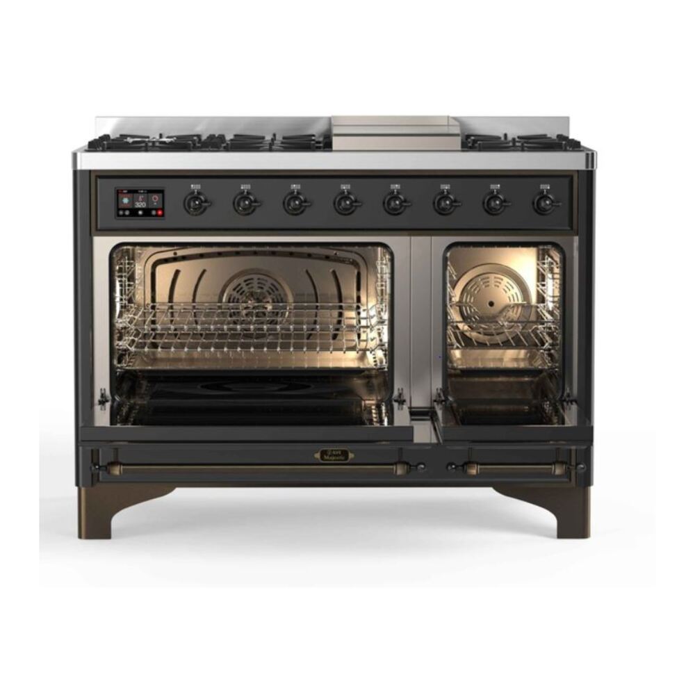 ILVE_UM12FDNS3MGBLP_Majestic_II_48"_Dual_Fuel_Range_Top_Angle