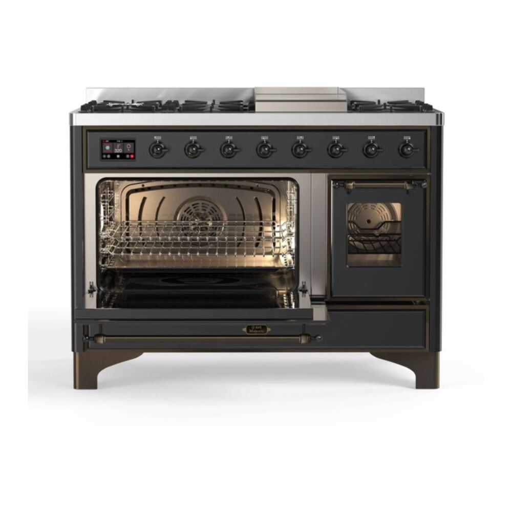 ILVE_UM12FDNS3MGB_Majestic_II_48_Dual_Fuel_Range_Left_Angle