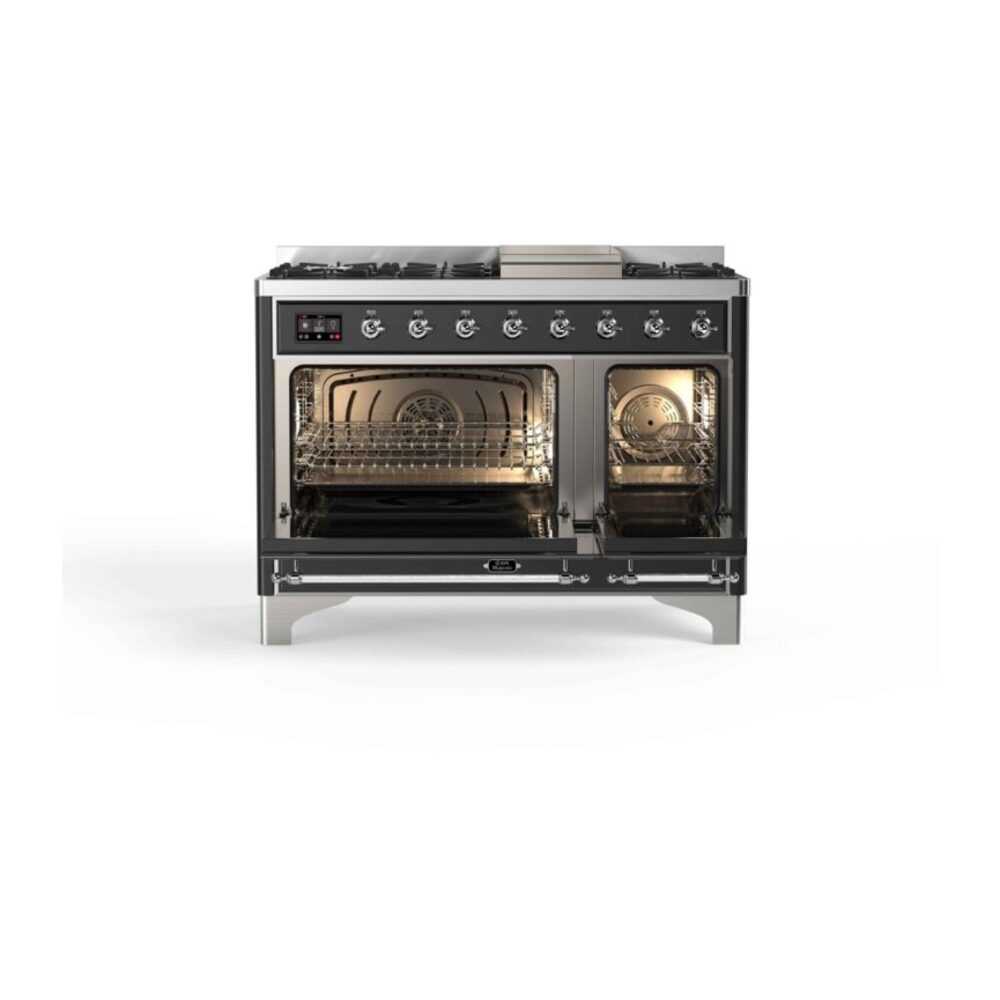 ILVE_UM12FDNS3MGCLP_Majestic_II_48"_Dual_Fuel_Range_oven_opened