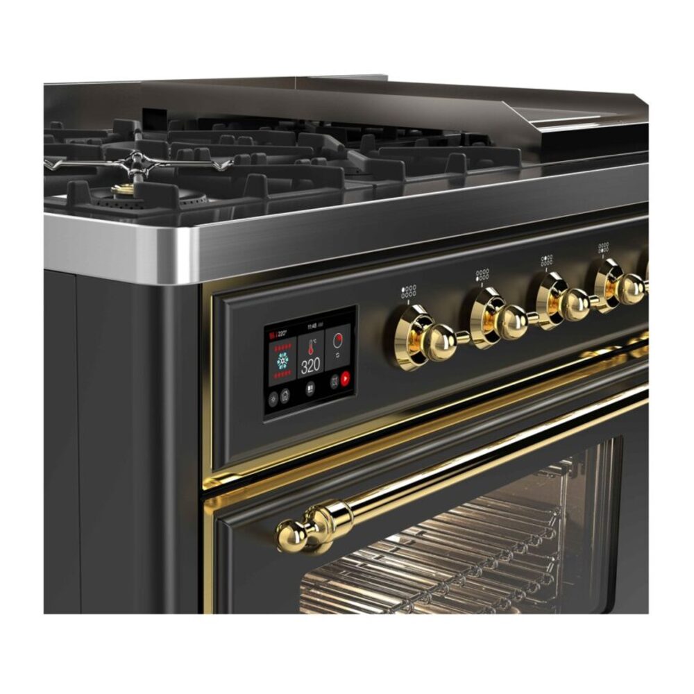ILVE_UM12FDNS3MGG_Majestic_II_48"_Dual_Fuel_Range_Top_Angle