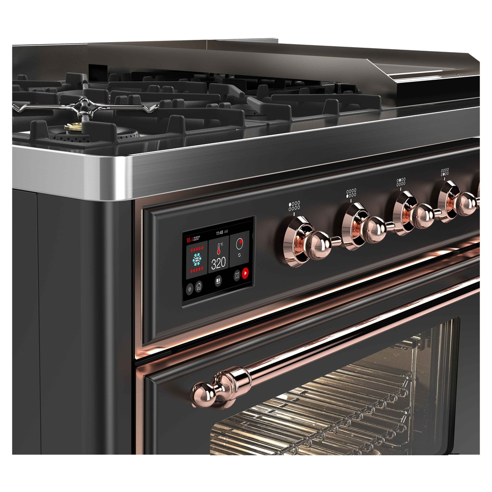 ILVE UM12F Majestic II 48 inch Dual Fuel Range with 8 Burners, Griddle