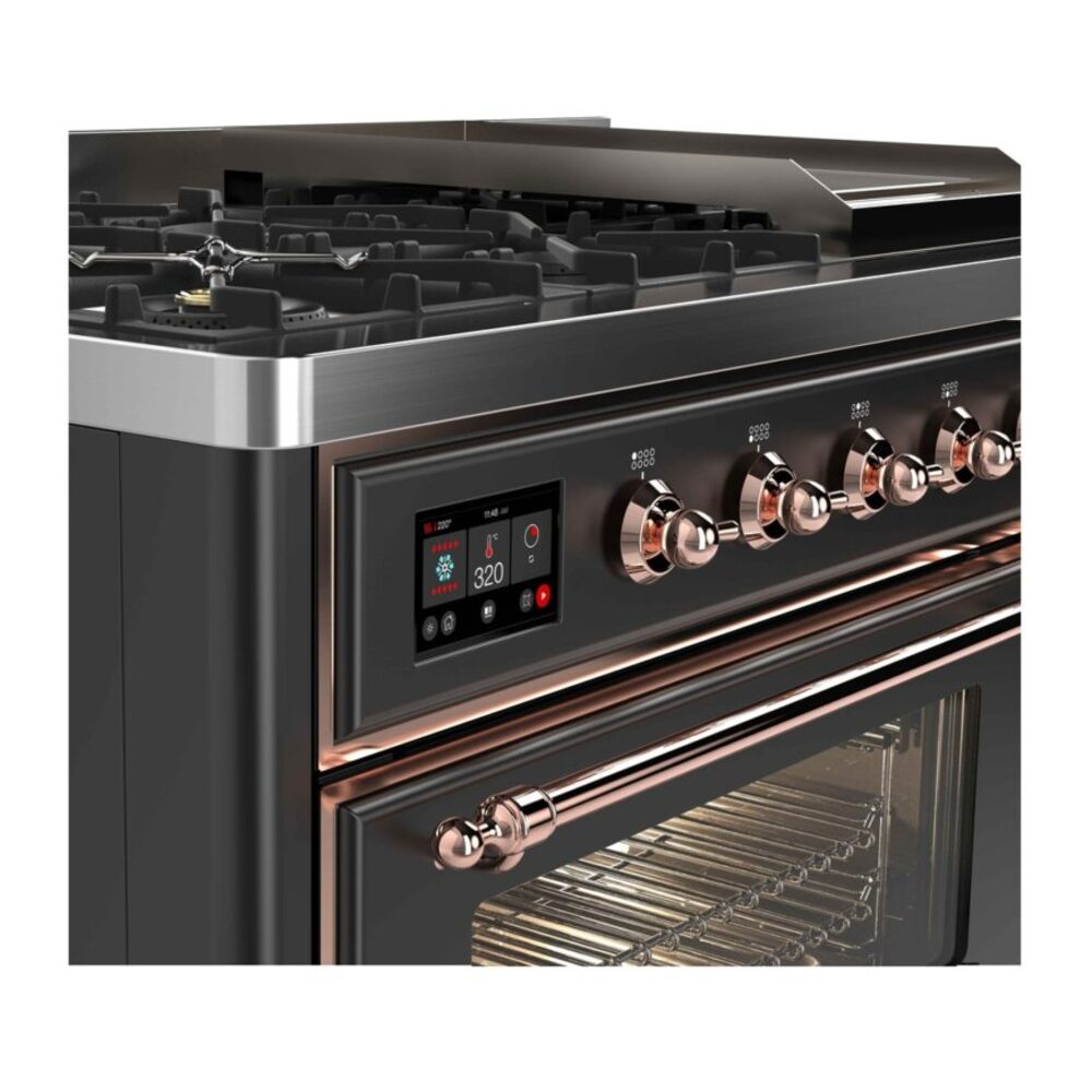 ILVE UM12F Majestic II 48 inch Dual Fuel Range with 8 Burners, Griddle