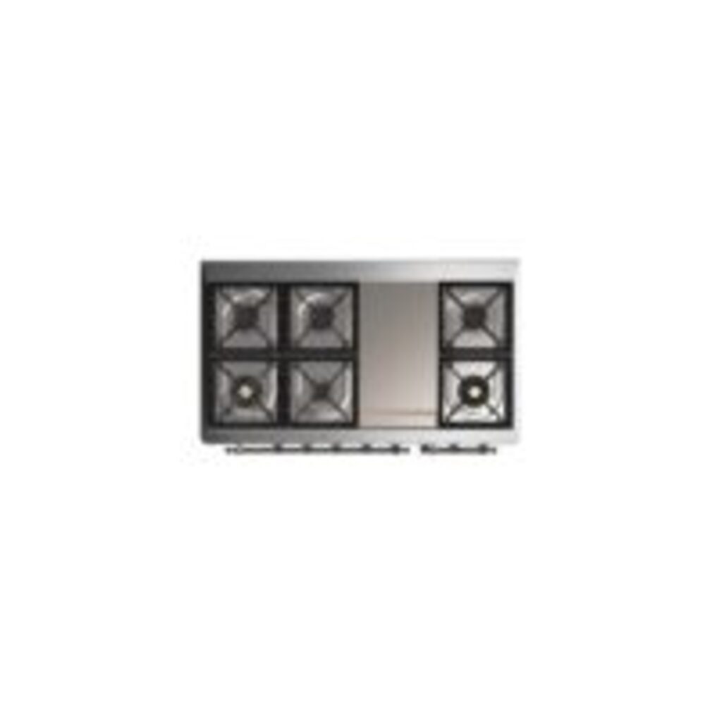 ILVE UM12F Majestic II 48 inch Dual Fuel Range with 8 Burners, Griddle
