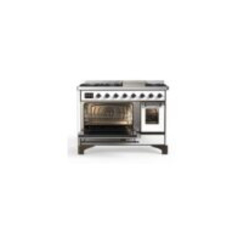 ILVE UM12F Majestic II 48 inch Dual Fuel Range with 8 Burners, Griddle