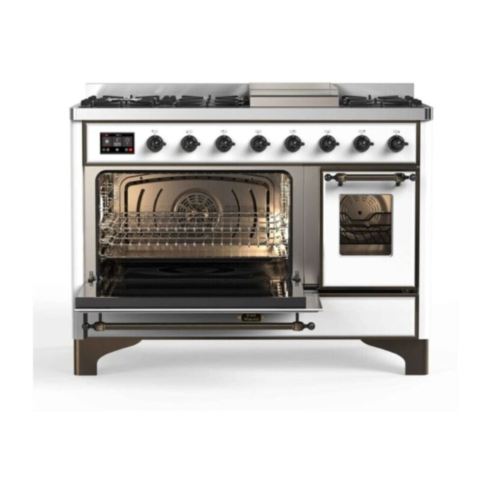 ILVE UM12F Majestic II 48 inch Dual Fuel Range with 8 Burners, Griddle