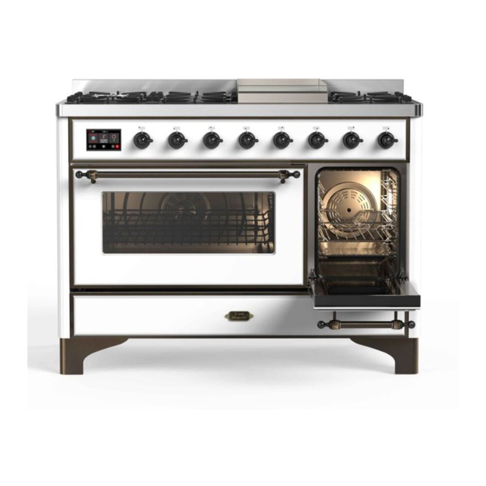 ILVE UM12F Majestic II 48 inch Dual Fuel Range with 8 Burners, Griddle